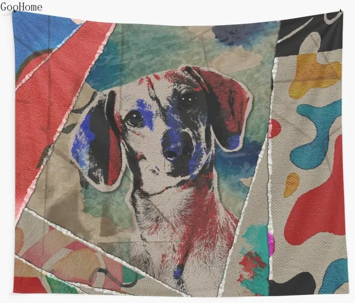 Абстрактный настенный гобелен такса пляжное полотенце одеяло коврик для пикника