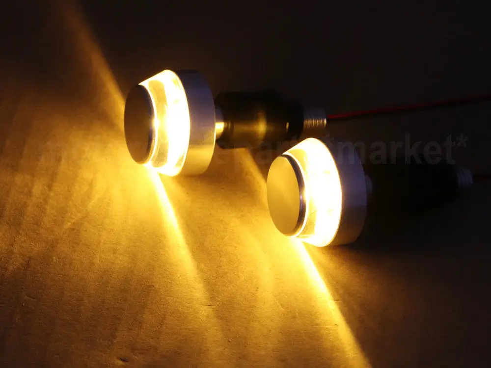 Для 22 мм руля мотоцикла E-bikes Янтарный светодиодный торцевой индикатор ручки