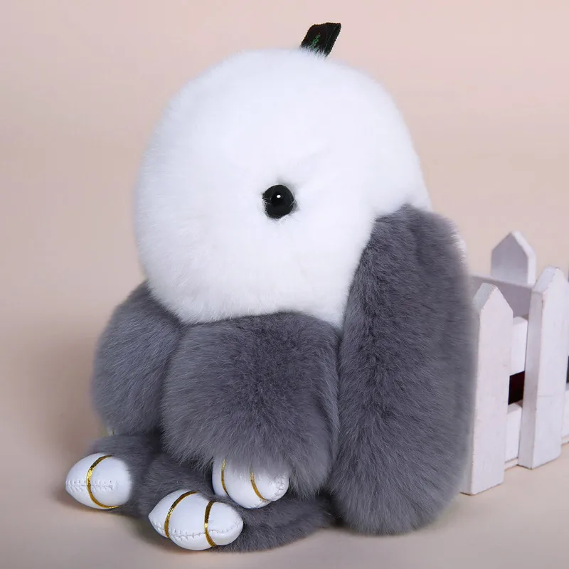 Волшебный мир настоящий кролик мех кролика брелок для ключей женская игрушка