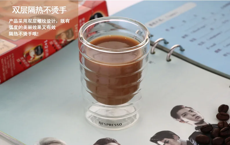 Caneca ручная выдувка с двойными стенками сывороточный протеин canecas N эспрессо