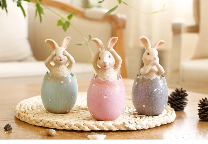 Пасхальный кролик в яйце 3 шт./компл. не скажите слушайте смотрите кролики