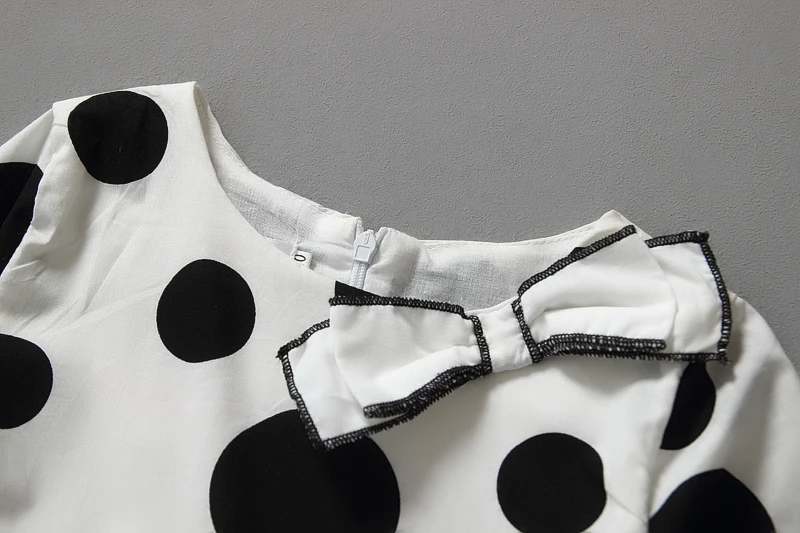 Print Girls Clothes Black Dot Cotton Long Sleeves Girl Dress Europe Style Cute Children Spring Summer | Детская одежда и обувь