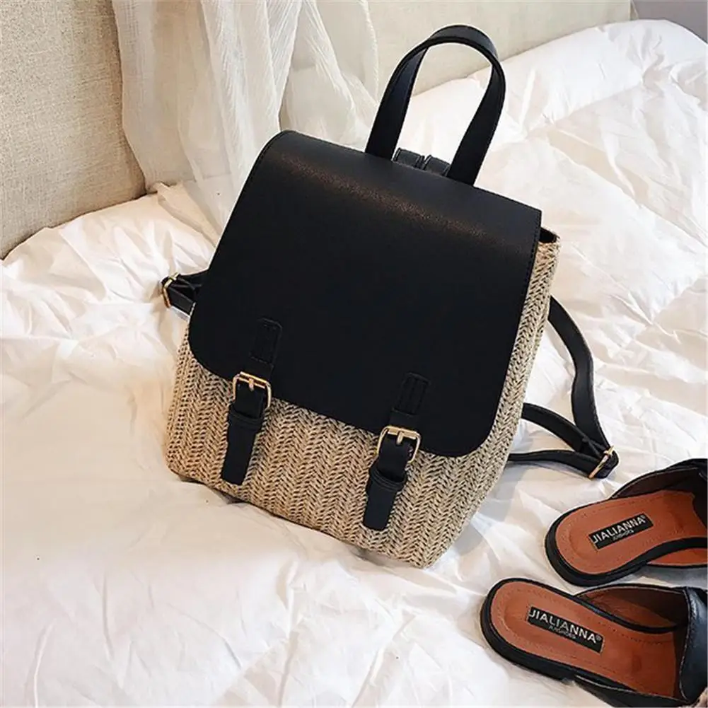 Простая и стильная сумка через плечо тканая контрастного цвета уникальная