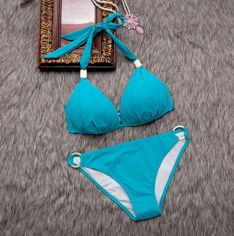 Черный купальник ТОП рекламные бикини набор женский с мягкими чашечками