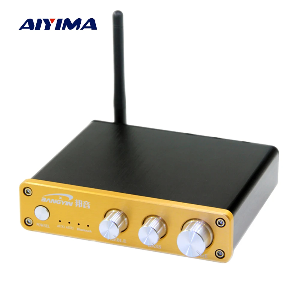 Aiyima Беспроводной Bluetooth CSR8635 4 0 Цифровой аудио усилитель HIFI TPA3116D2 2 1 канальный дома