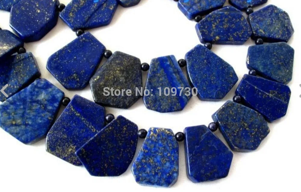 Jewelr 002900 2 нити плиты лазурит и голубой золотой камень ожерелье 14KGP GP тумблер |