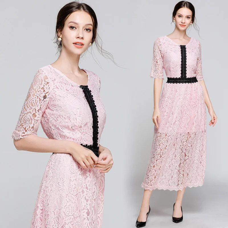 Новое поступление летнее женское платье Vestidos модная одежда для отдыха с круглым
