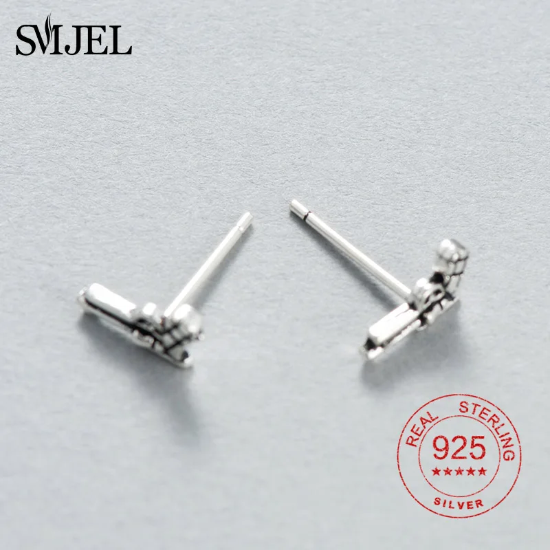 Женские сережки-гвоздики SMJEL серьги из стерлингового серебра 925 пробы в форме