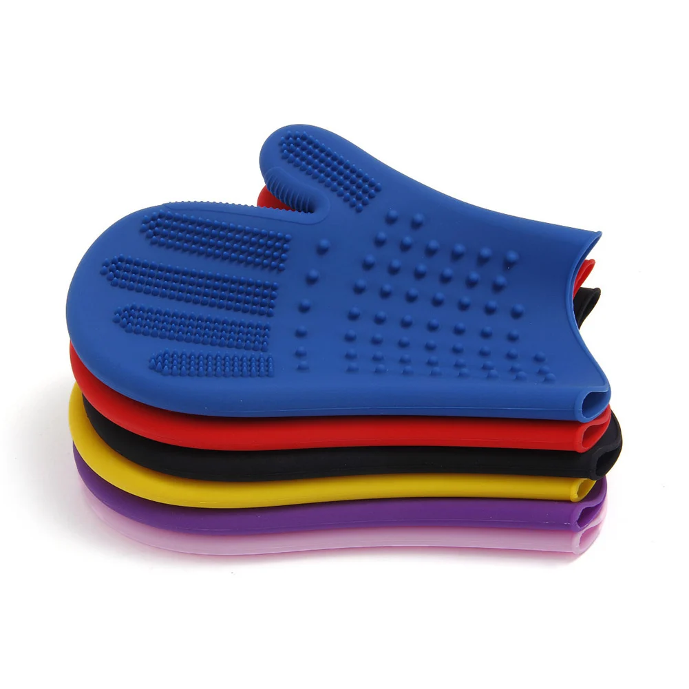 Pet Silicone Bathing Massage Gloves Brush Hair Removal Waterproof hair cleaning comb For small large pet cat dog | Дом и сад