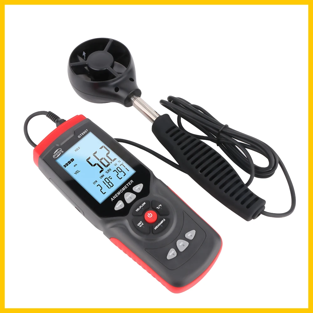 Portable Anemometer Anemometro Gauge Precise Digital USB Temperature Hand-Held Tool GT8907-BENETECH | Инструменты