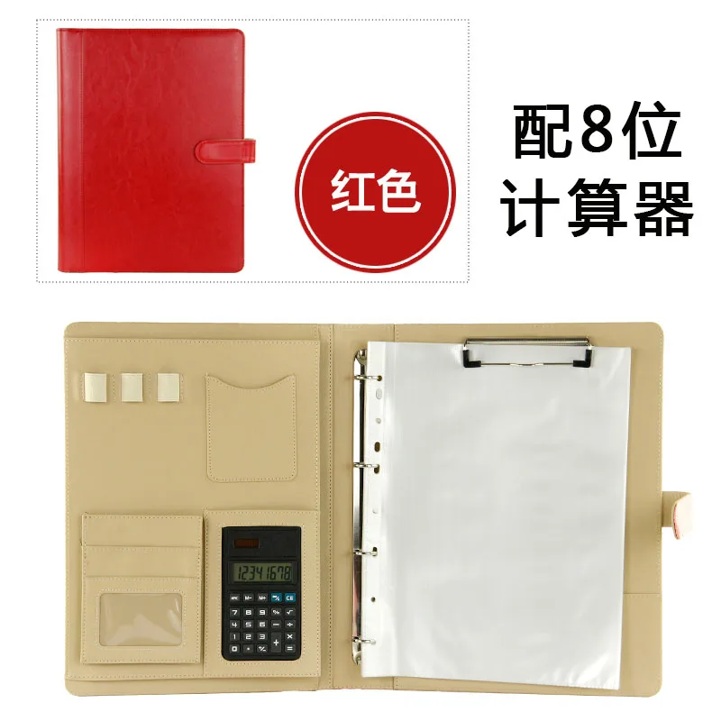 red B style Винтажные A4 Кожа PU Padfolio мужские деловые договор управления застежка замок документ менеджер файл папка-портфель 1199b - Цвет: red B style
