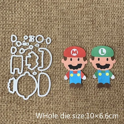 Super Mario Дизайн поделок металлические режущие штампы 9 видов мультипликационных персонажей Скрапбукинг альбом DIY бумажные карты ремесло тиснение штампы - Цвет: Super Mario