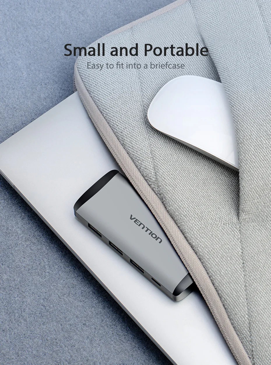 Vention Thunderbolt 3 док-станция USB 3,0 type C к HDMI usb-хаб RJ45 адаптер для MacBook Pro huawei P30/P20 samsung usb c адаптер