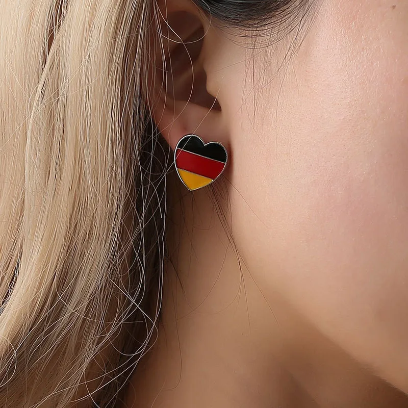 Новое поступление висячие серьги масла в форме сердца с принтом