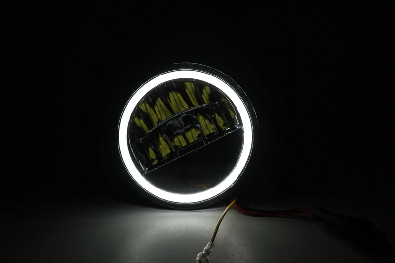 2 Pcs Reflector 4.5 Inch LED Passing Fog Lights Auxiliary Light White DRL Halo Motorcycle Fog Lamp
