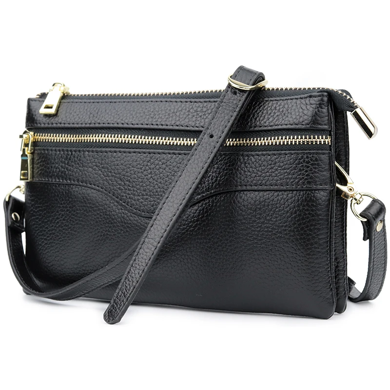 day clutches bags for lady genuine leather casual fashion elegant vintage shoulder woman red solid color messenger | Багаж и сумки