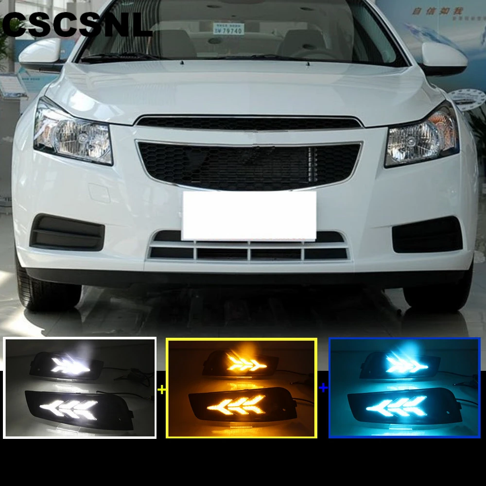 Cscsnl 2 шт. для chevrolet cruze 2009 2010 2011 2012 2013 DRL Дневной светильник колпак противотуманных фар с желтым сигналом поворота