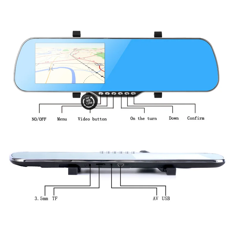 Sbhei 5 дюймов IPS автомобиля GPS навигации зеркало заднего вида Android 4.4 Allwinner A33 quad-core 1080