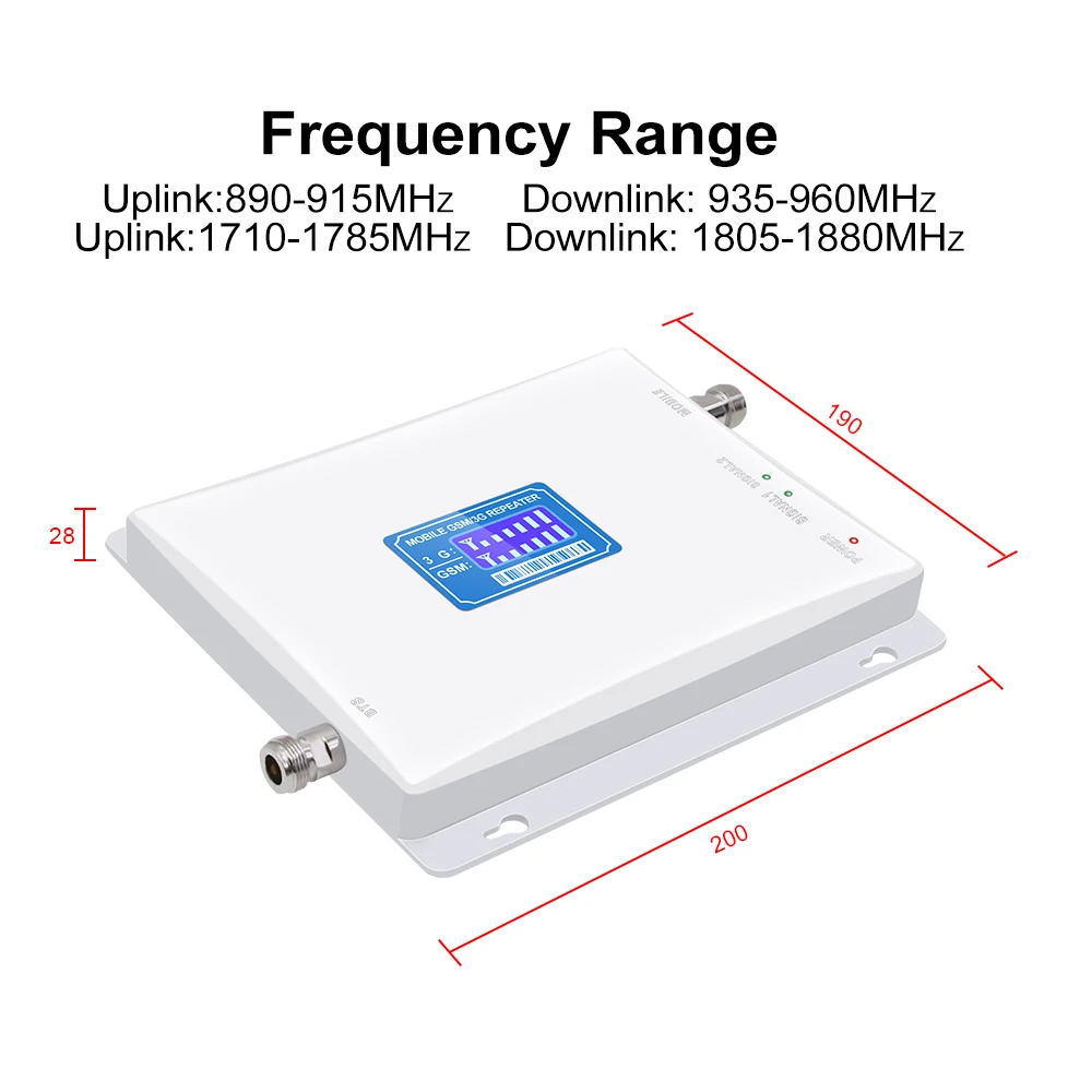 Усилитель сотовой связи GSM 900 4G 1800 МГц ЖК-дисплей двухдиапазонный ретранслятор LTE