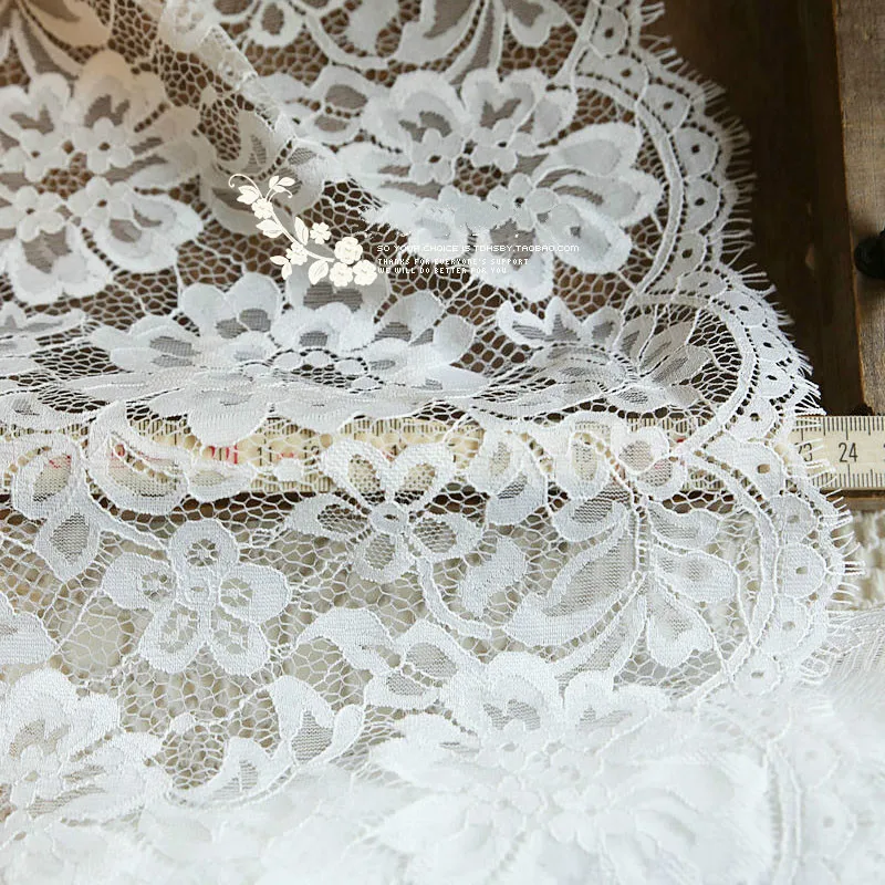 3 м/лот французская кружевная отделка для ресниц Ширина 25 см черно-белая ткань