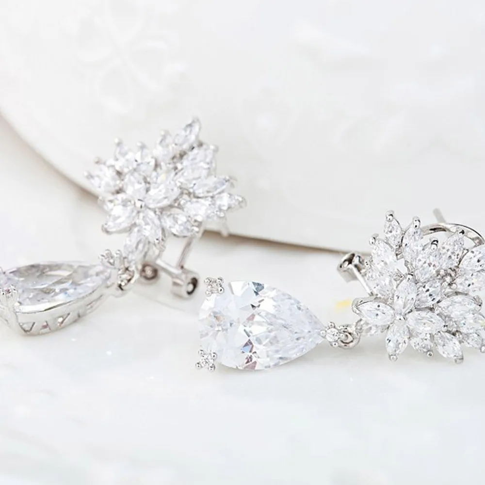 Серьги LUOTEEMI AAA с фианитом роскошные брендовые свадебные серьги для женщин модные
