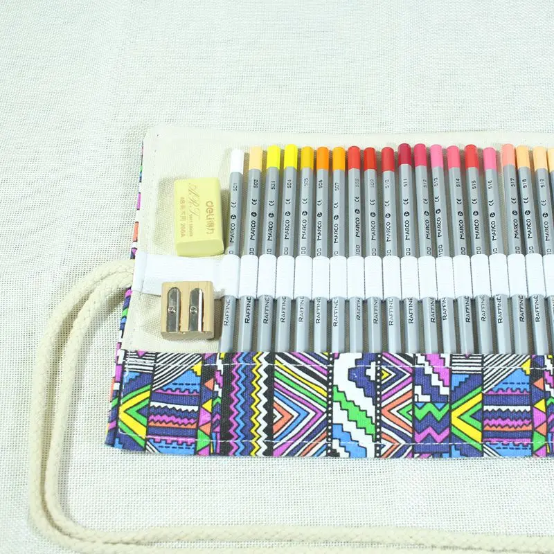 72 цвета карандаша в этническом стиле роликовых чехла для карандашей рулонный