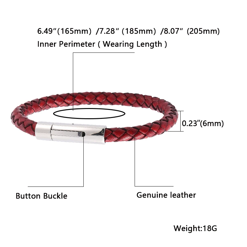 2020 мужской женский кожаный браслет Простая Кнопка из нержавеющей стали