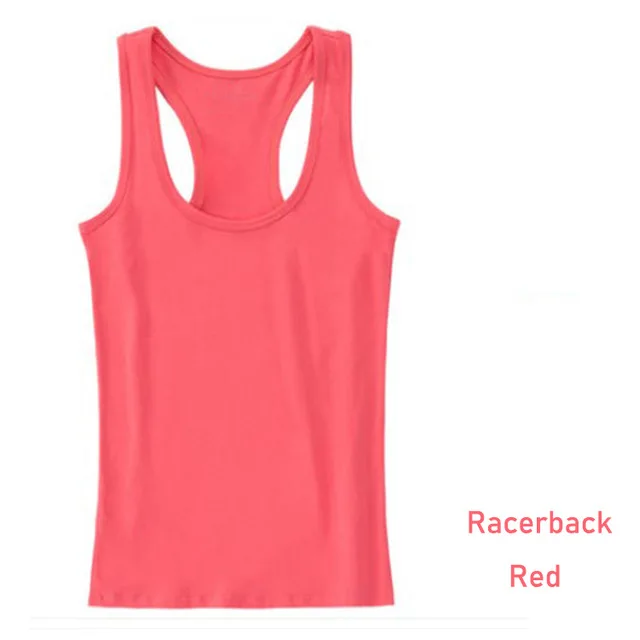 Racerback-Red Летний стиль, мягкий хлопок, Женская майка, для фитнеса, сексуальная, без рукавов, Спортивная футболка, элегантная, для девушек, облегающие футболки, уличная одежда, белые майки - Цвет: Racerback-Red