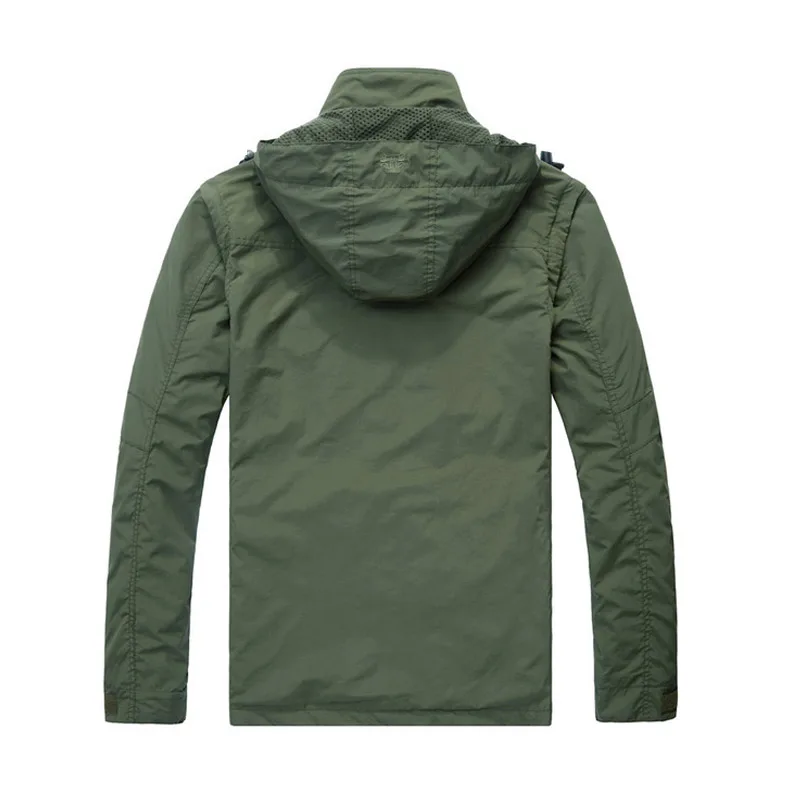 Куртка мужская водонепроницаемая со съемными карманами и капюшоном | Мужская