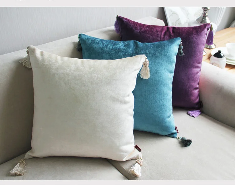 Enipate синель сплошной цвет наволочки Европейский Классический роскошный