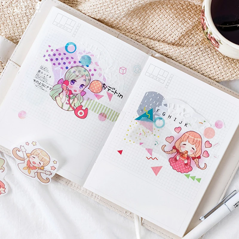 AAGU 40 шт./упак. Kawaii аниме девушка декоративные стикеры DIY планировщик дневник в