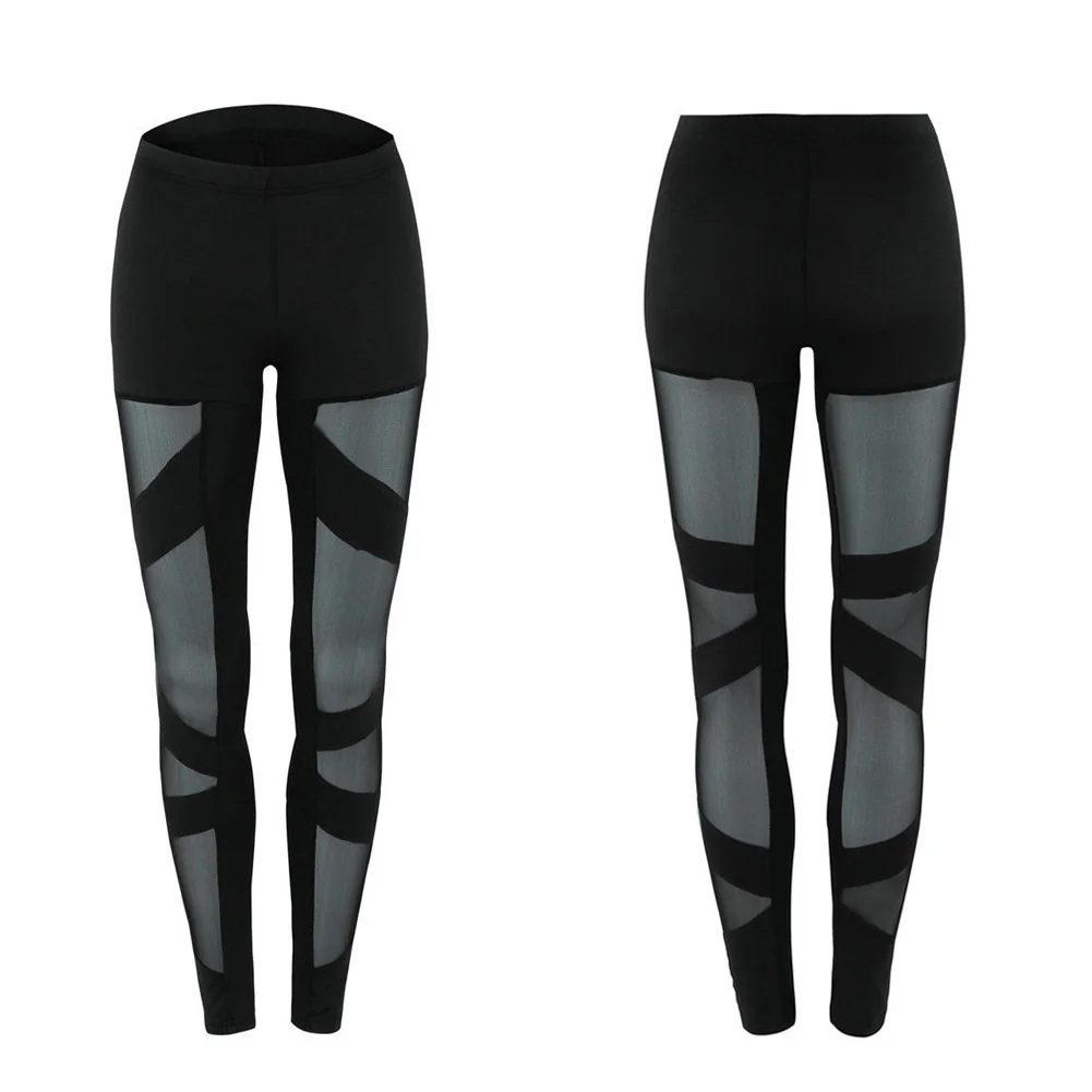 Модные весенне осенние женские сексуальные штаны с перекрестной сеткой повязки