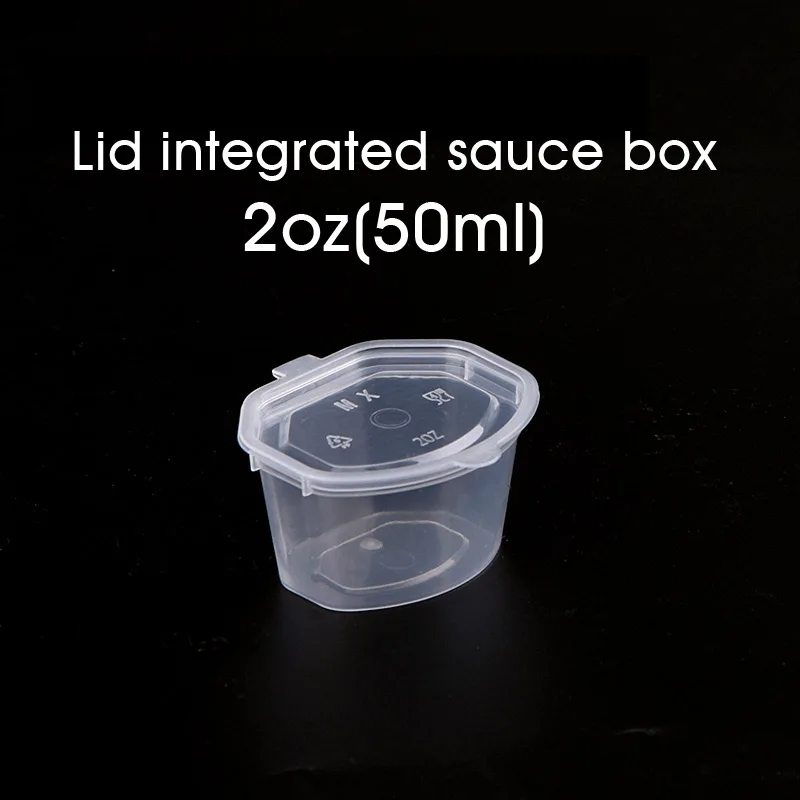 2oz 50ml 50 шт одноразовые пластиковые чашки для гарнира вкус емкость для приправ чатни изготовленные на заказ коробки подарка на вынос небольшой мини ящик для хранения ясный 1/1. 5/2/3 унции - Цвет: 2oz 50ml