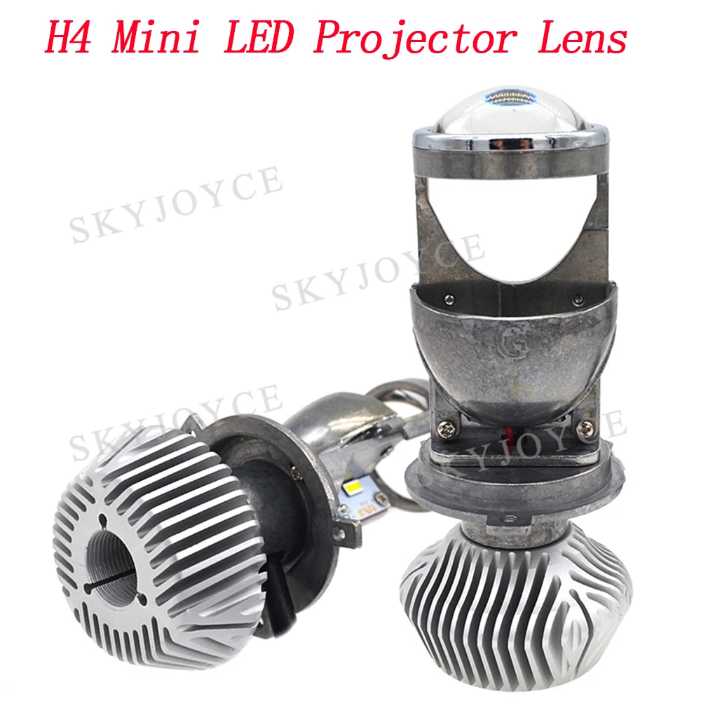 Mini Bi LED H4 объектив для проектора 35 Вт Hi/Lo луч Светодиодная лампа фар 5500 к белый авто