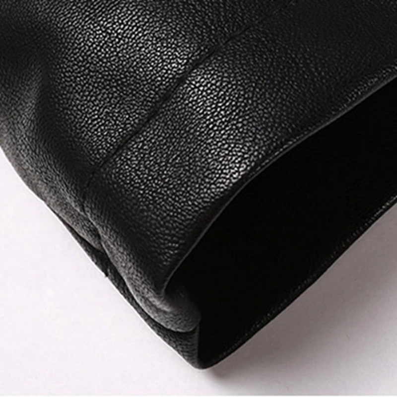 2017 новое прибытие черная кожа замши толстые длинные кожаная куртка шерсти лайнер