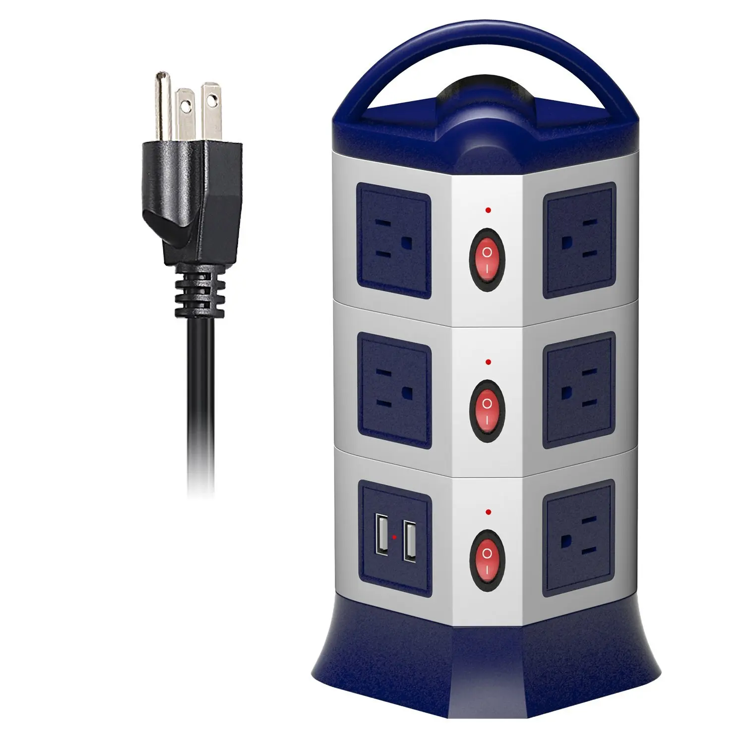 Сетевой фильтр для башен 1,8 м выдвижной удлинитель USB разъем 11 розеток 2 порта usb индивидуальный переключатель управления