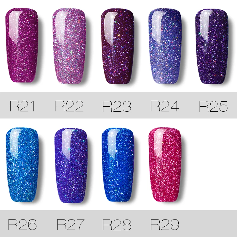 Гель лак для ногтей ROSALIND 1S 7 мл Радужный Блестящий нейл арта УФ и LED долговечный