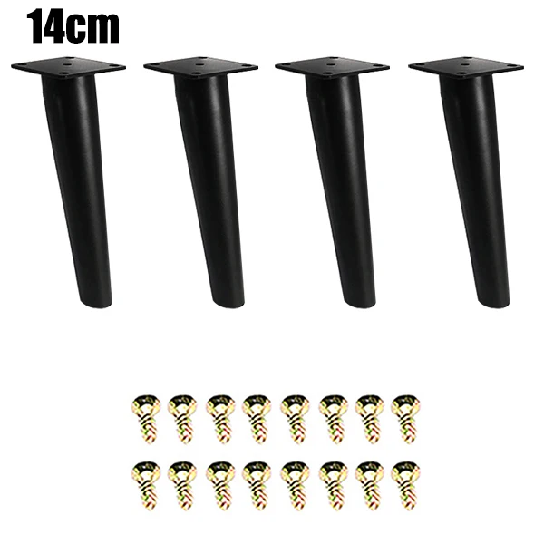 Black 14cm oblique 4 шт./компл. 15/20/25/30 см для корпусной мебели металлические ножки круглого бананы DIY мебель диван кровать шкаф для обуви ножки стола - Цвет: Black 14cm oblique
