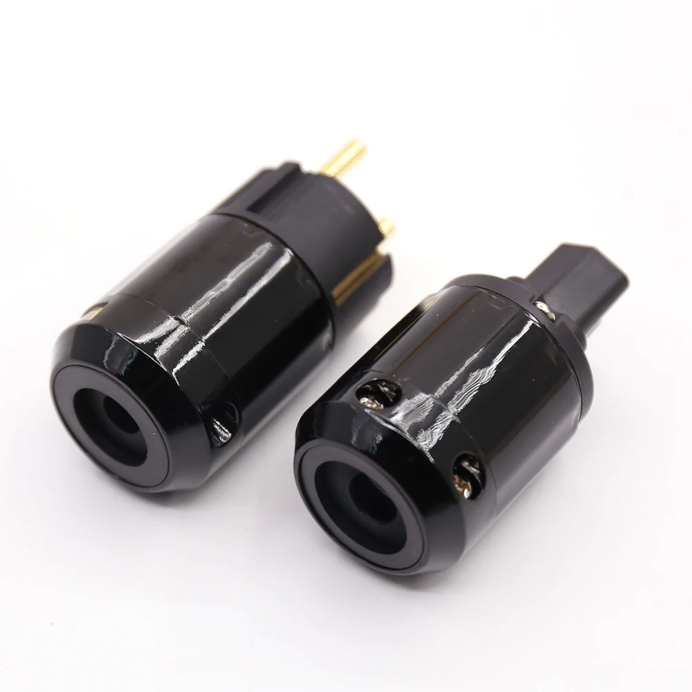 Одна пара Hifi Разъем питания P029E+ C029 высокое качество ЕС разъем питания позолоченный разъем питания Schuko+ IEC разъем