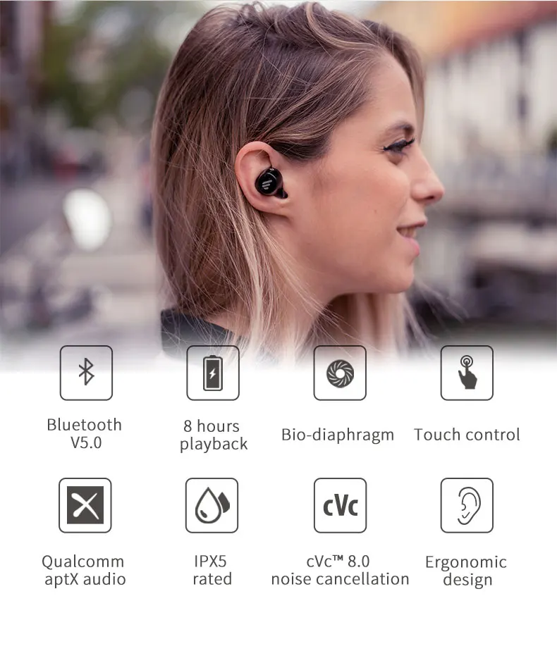 EDIFIER TWS1 TWS наушники Bluetooth V5.0 наушники IPX5 Поддержка Aptx отпечатков пальцев Touch fone de ouvido 3D стерео беспроводные наушники