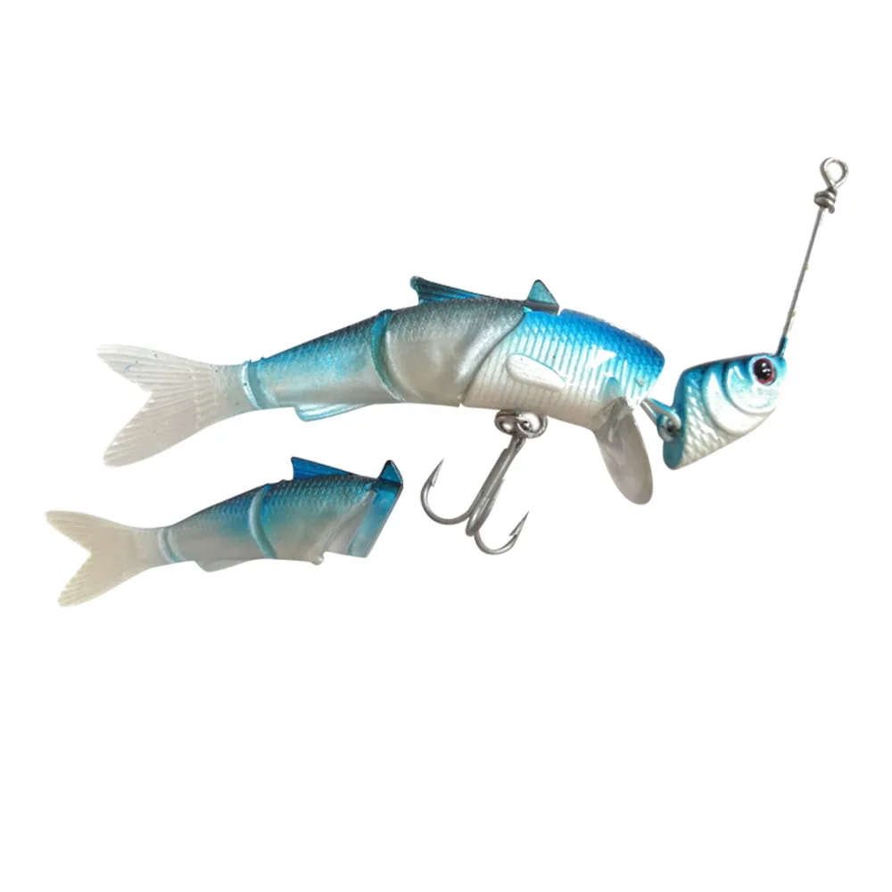 Blue Silver Ardea жесткая приманка 1 шт. 3 шарнирная секция Swimbait рыболовные приманки жесткие приманки с Крючки vmc искусственная приманка - Цвет: Blue Silver