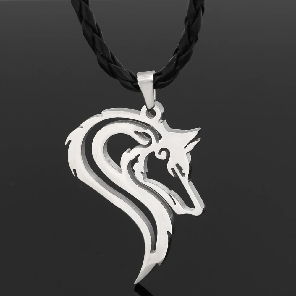 Мужское ожерелье из нержавеющей стали 316L norse viking oidn's wolf head celt amulet |
