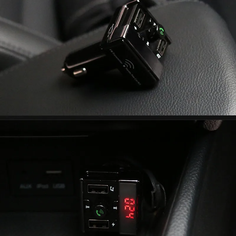 Автомобильный MP3 Bluetooth плеер двойной USB автомобильный FM передатчик поддержка