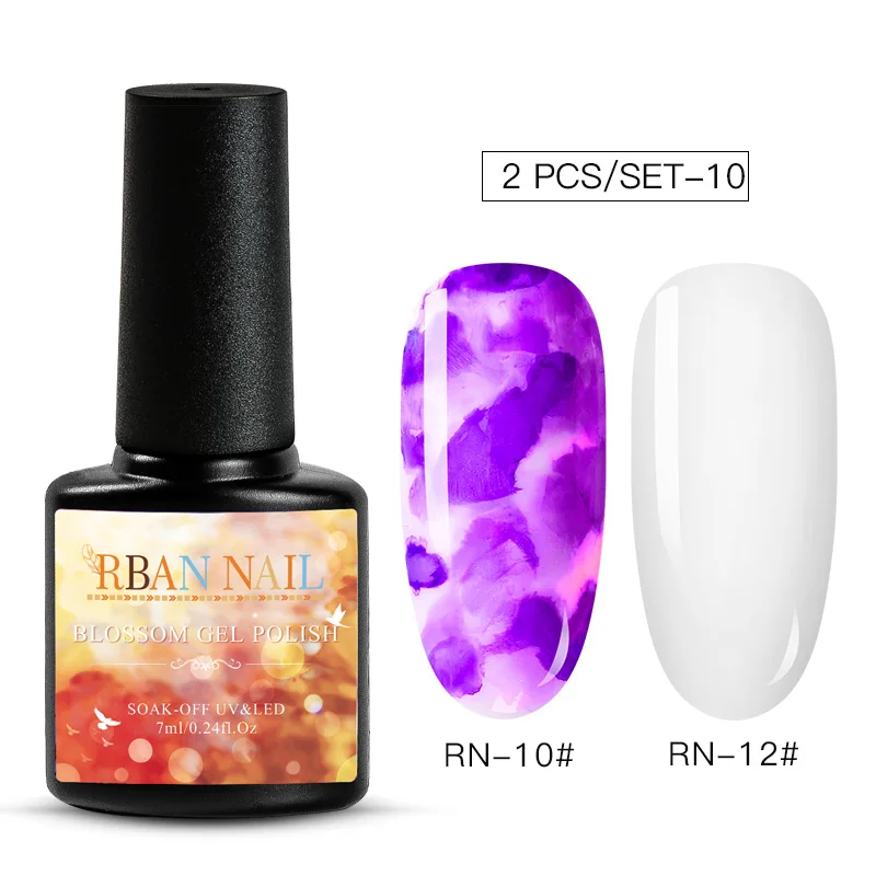 ZH04533 RBAN NAIL DIY акварельный лак для ногтей цветок гель Полупостоянный УФ лампа замачиваемый гель для ногтей Декор лак для нейл-арта маникюрный салон - Цвет: ZH04533