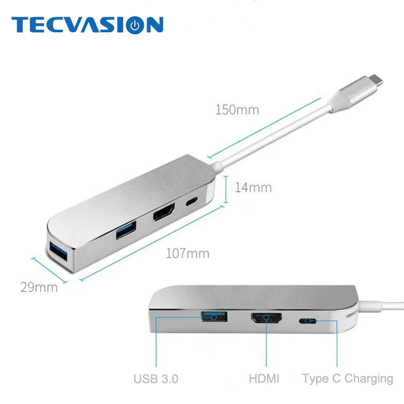 USB хаб 4 в 1 3 0 HDMI адаптер кабель 4K видео HD Суперскоростной порт PD для Macbook Air Pro Dell XPS