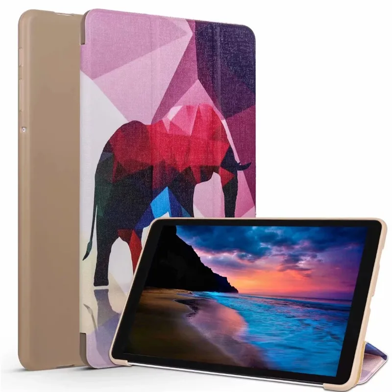 Elephant Kawaii Единорог панда для Samsung Galaxy Tab A 10,5 чехол тонкий складной чехол для планшета Tab A 10,5 T595 T590 SM-T590 SM-T595 - Цвет: Elephant