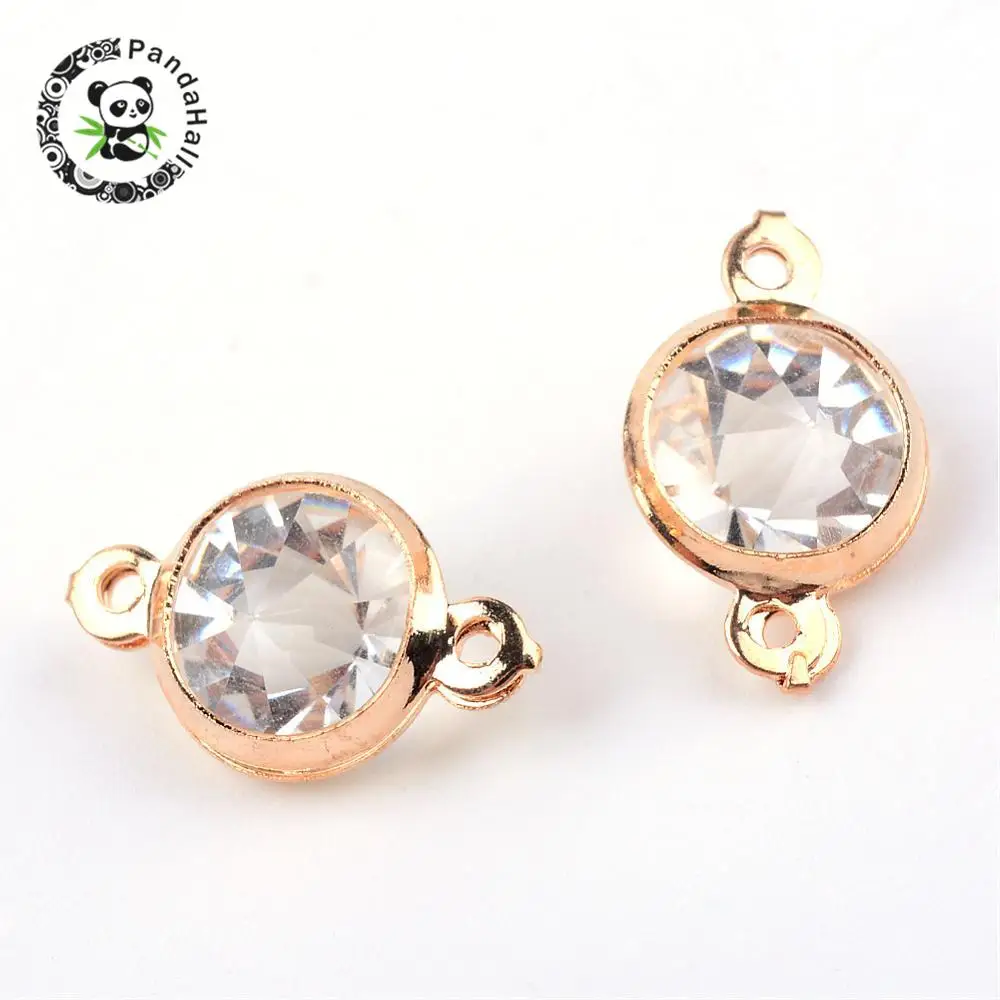 

Iron Glass Links, Flat Round, Light Gold, 15x9.5x7.5mm, Hole: 1mm