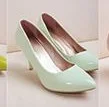 fruit color Женские простые удобные туфли на тонком высоком каблуке с острым носком; женские туфли-лодочки без шнуровки; цвет зеленый, розовый, красный; большие размеры 34-45 - Цвет: fruit color