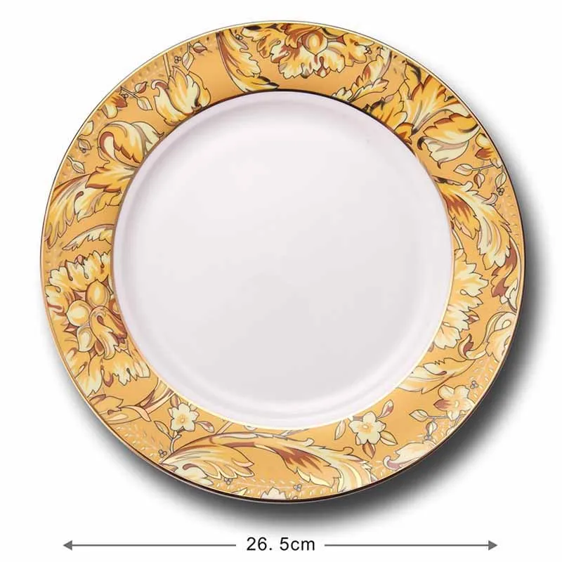 Обеденная тарелка Плоский Поднос из костяного фарфора разноцветная Круглый