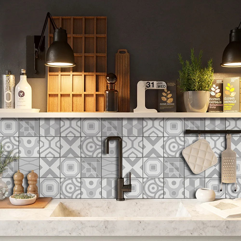 1 рулон самоклеющиеся плитка художественная Наклейка на стену Стикеры DIY